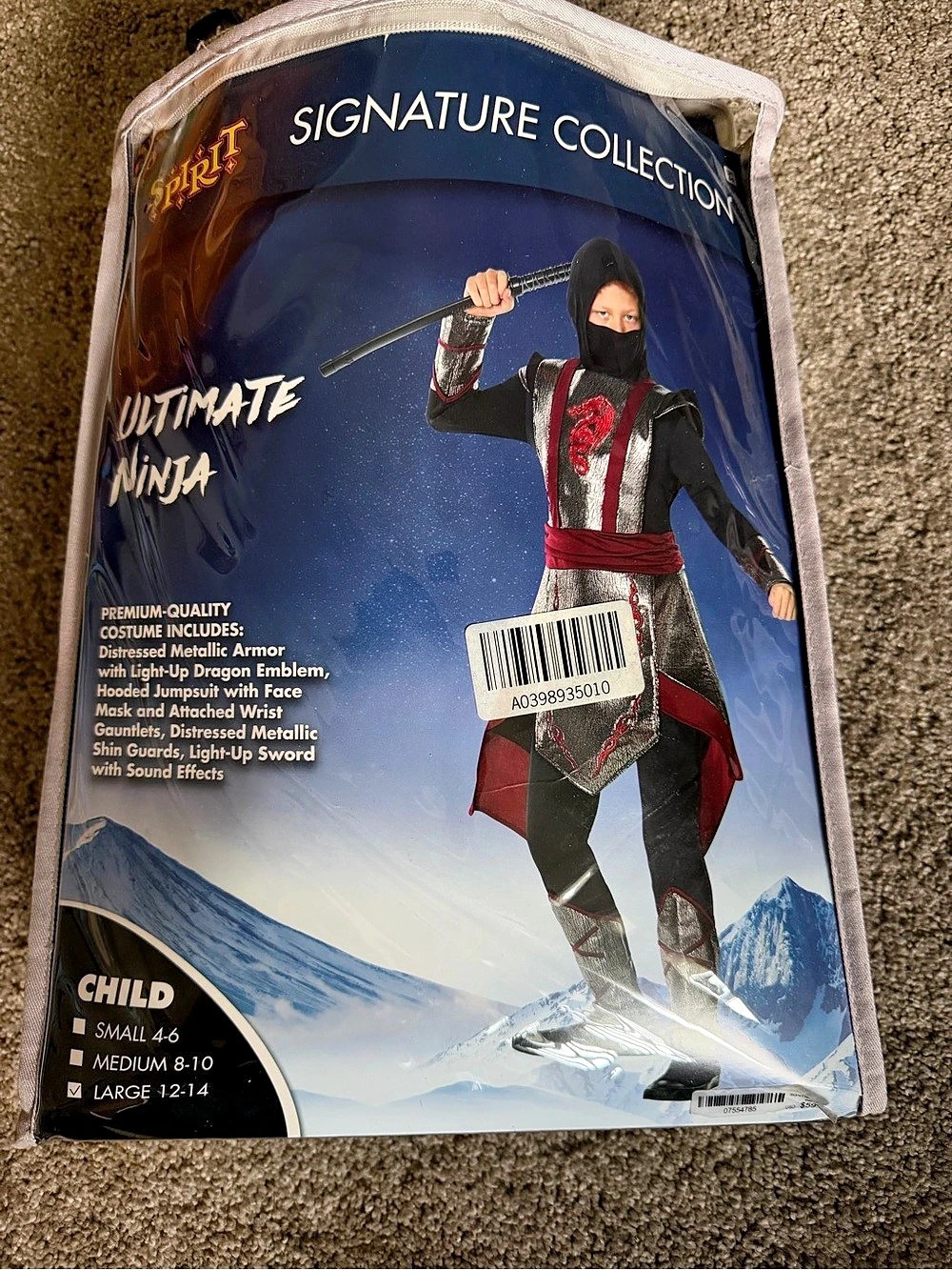 Spirit Halloween Ultimate Ninja Signature Collection Costume Boys Large Ninja